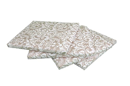 Ghiocuscini Cuscino Da Giardino Per Esterni, Set Da 4 Pz. Mis. 58 X 51 Sp. 5 Cm, Per Poltrona, Salotto, Salottino, Divanetto Rattan/Midollino Tessuto 