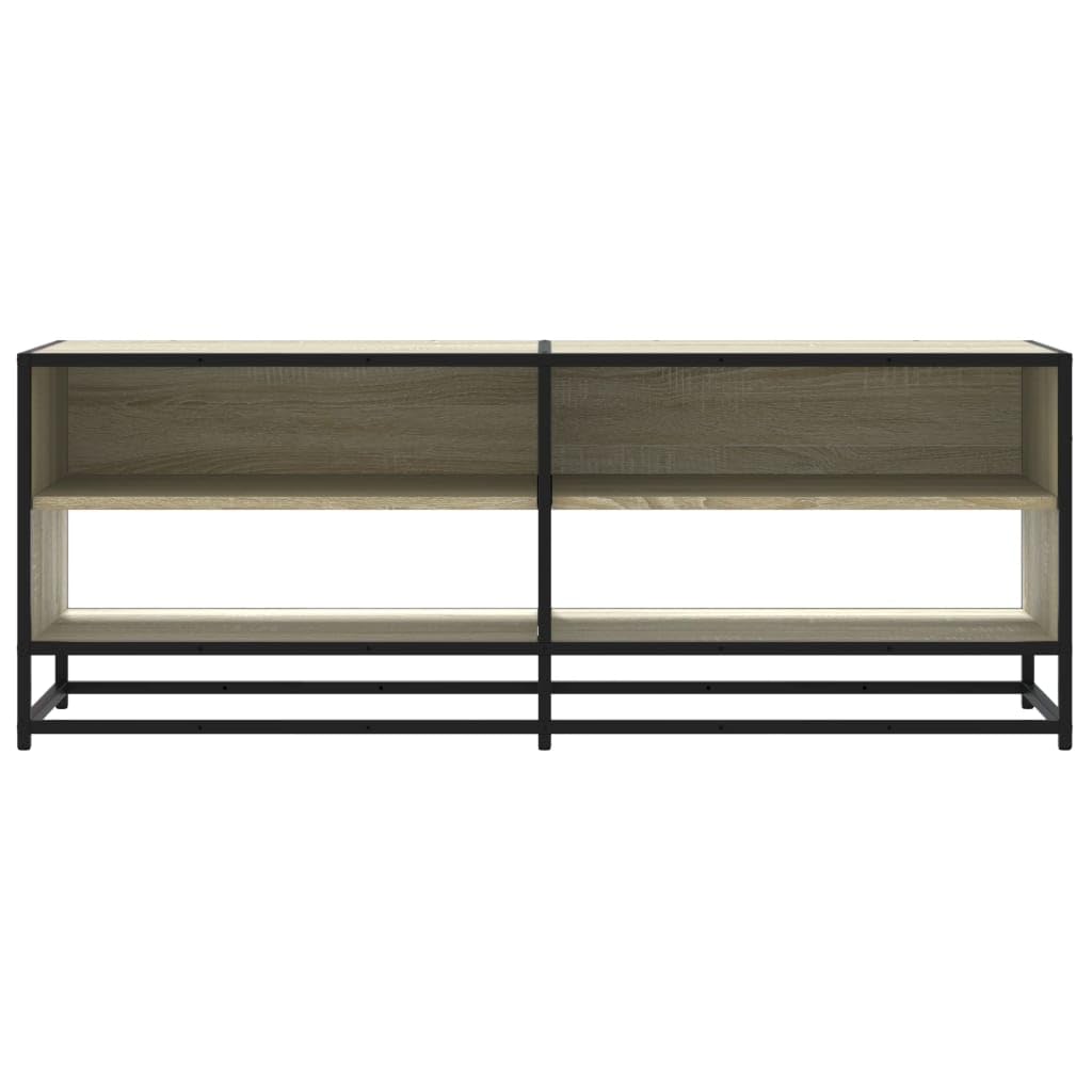 Mobile TV in rovere Sonoma con struttura in metallo, 120,5 x 40 x 46 cm, in legno, con spazio e ripiano, per soggiorno, camera da letto, home theater