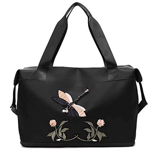 Sac à bandoulière noir L imperméable et grand format pour le sport et voyage femme