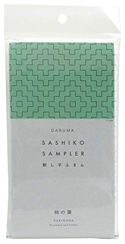 Image of Yokota Daruma Sashiko Cloth Sashiko Fabric - Pre-Printed Sashiko Sampler - White with English Instruction Inside (White KAKINOHA)
