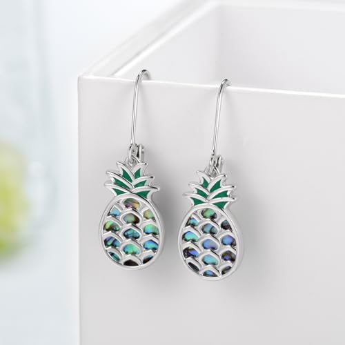Womens Pineapple Earrings 925 Sterling Silver Leverback Upside Down Pineapple Earrings Beach Jewelry Gifts for Women2