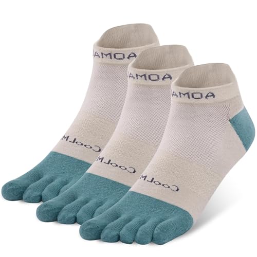 Toe Socks for Men Women Cool-max Running Socks 3 Pairs Athletic Breathable Five Finger Socks