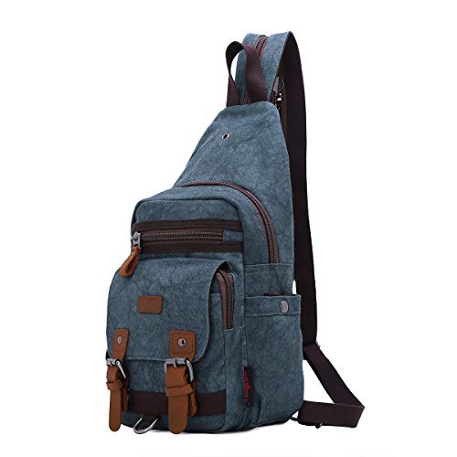 Canvas Messenger Bag For Men Little Backpack Shoulder Backpack Mochilas De Mujer (KL7224#16-40L.BLUE)