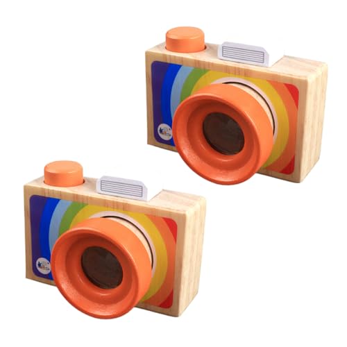 BRIGHTFUFU Wooden Kaleidoscope for Kids DIY Kit Camera Toy for Kids Creative Educational