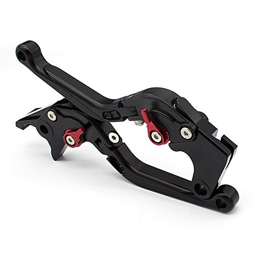 fxcnc Racing Motorcycle Billet getto di sabbia pieghevole extendible Leva di Freno Frizione. Yamaha YZF R1 2009-2014 Nero/Nero/Nero/Rosso