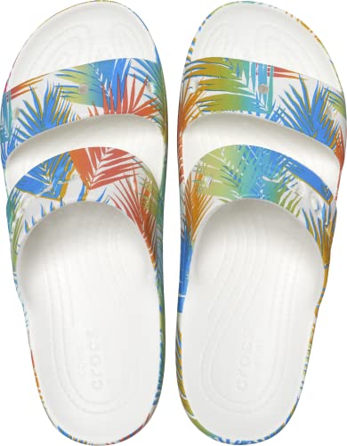 Crocs Baya Platform Sandals | Slides For Men And Women, White/Multi, 9 #TOP3