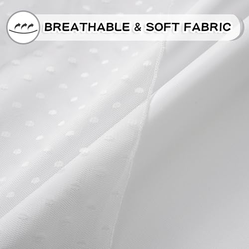 Image of MYSKY HOME White Curtains for Girls Nursery Kids Bedroom 52Wx54L,2 Panels