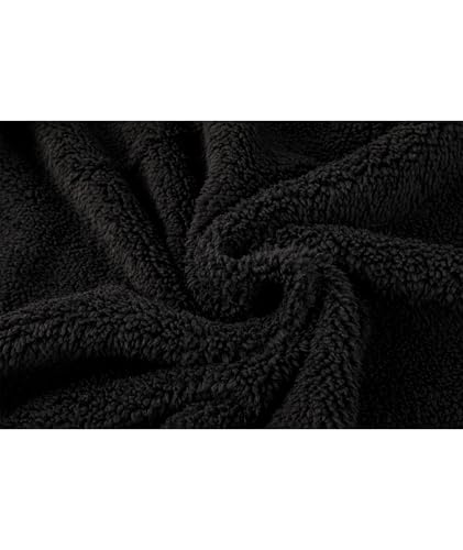 ZITY Men's Flannel Hooded Jacket Fleece Sherpa Lined Plaid Shirts Jackets Zip Up Sweatshirt Hoodies for Men with 4 Pockets Black Dark Grey 3X-Large — view 6