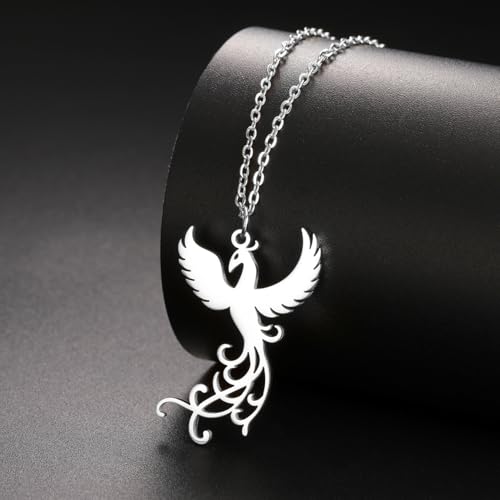 EUEAVAN Collier de Phénix - Pendentif Oiseau Mythologique Renaît de Ses Cendres - Bijoux Inspiration Cadeaux – vue 4