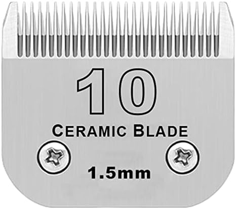 DODAER Detachable Pet Dog Grooming Clipper Ceramic Blade,Compatible with Andis Size 10 Cut Length 1/16"(1.5mm),Compatible with Oster A5,Wahl KM Series Clippers