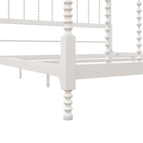 Pemberly Row Transitional Metal King Size Canopy Bed In White #TOP7
