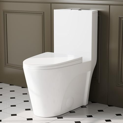 DeerValley Elongated One Piece Toilet with 17' Comfort Seat Height 1.1/1.6 GPF MAP 900g Dual Power...