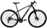 BICICLETA ARO 29 KSW XLT COLOR - 21V CAMBIOS SHIMANO (LARANJA+VERDE, 17)