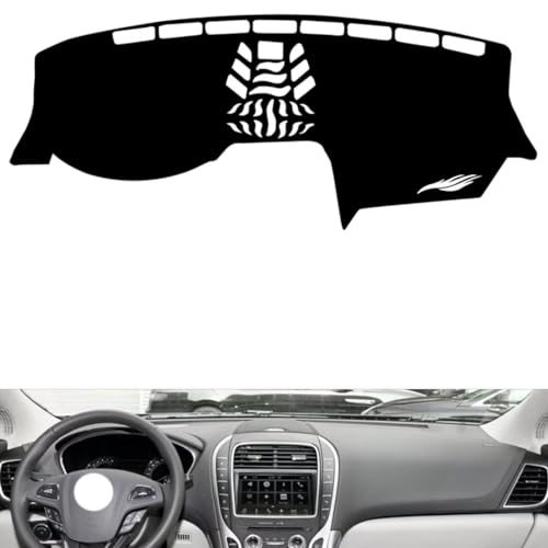 Leather Dash Board Cover mat Compatible with Lincoln MKX （No Warning Light） 2016-2018 ，Dashboard Cover(Black)