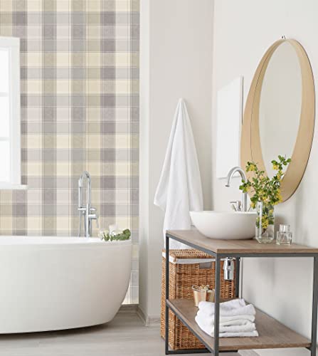 Arthouse Paste The Paper Wallpaper Country Check Grey 901902 Full Roll #TOP4