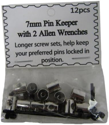(12 Pieces) 7mm Silver Pin Keepers wAllen Wrenches (Backs Locks Locking)