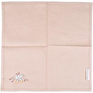Primitives by Kathy Fall Decorative Napkin Set, 15" x 15", flax linen, brown, green, pumpkin orange Primitives by Kathy Fall Decorative Napkin Set 15 x 15 flax linen brown green pumpkin orange