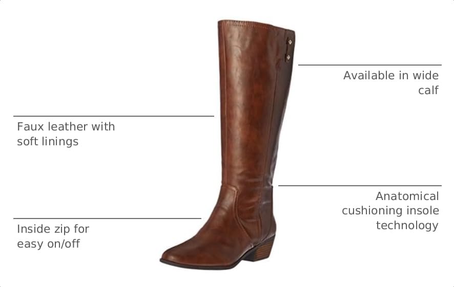 Dr. Scholl's Shoes womens Brilliance Wide Calf Riding Boot, Whiskey, 8 US - image 3