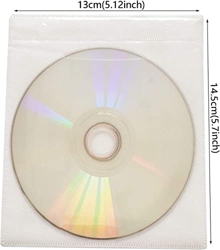 image for TOMVAES 100 Pack Premium CD DVD Sleeves,Thick Non-Woven Material Doubl