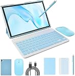 Android 15 Tablet with Keyboard Tablets 2 in 1 8GB+64GB/1TB Expansion 10 inch Tablet and Case Mouse Stylus Android Tablets PC 10.1" Tableta Computer 8MP Dual Camera 6000 mAh Battery WiFi BT Blue Tab.