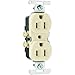 Pass & Seymour 3232ICACC20 2 Pole 3 Wire Copper/Aluminum Standard Duplex Outlet, 15-Amp, 125-volt, Ivory