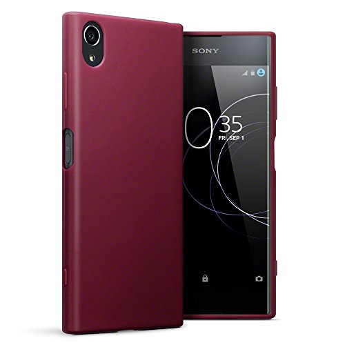 TERRAPIN Sony Xperia XA1 Plus Funda Protectiva de Silicona Gel TPU Estrecha - Rojo Oscuro Acabado Mate