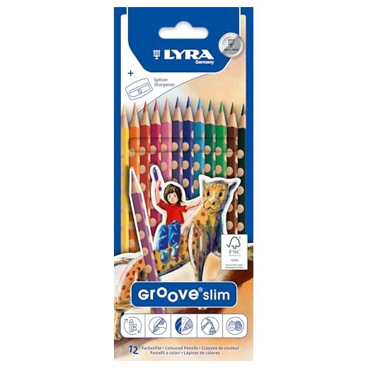LYRA Groove Slim L2821120, 12 Farbstifte im Kartonetui, sortiert