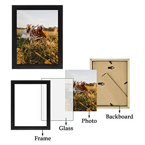 Frametory, 8.5X11 Picture Frame - Solid Wood -Black Molding - Tempered Glass Front, Portrait, Family, Certificate, Diploma, Great For Gifts (Black, 1 Pack) #TOP5