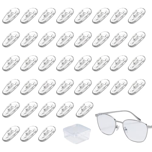 Parallelower 20 Paar Nasenpads Brille Brillen Nasenpads Nasenpads zum Einstecken(Mit Aufbewahrungsbox) Weiche Silikon Transparent für Brillen Sonnenbrillen Stopper