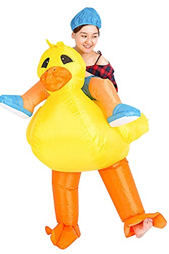 Inflatable Rider Costume Fancy Dress Yellow Duck Duckie Quacker Animal Funny Suit Mount Inflatable Rider Costume Fancy Dress Yellow Duck Duckie Quacker Animal Funny Suit Mount