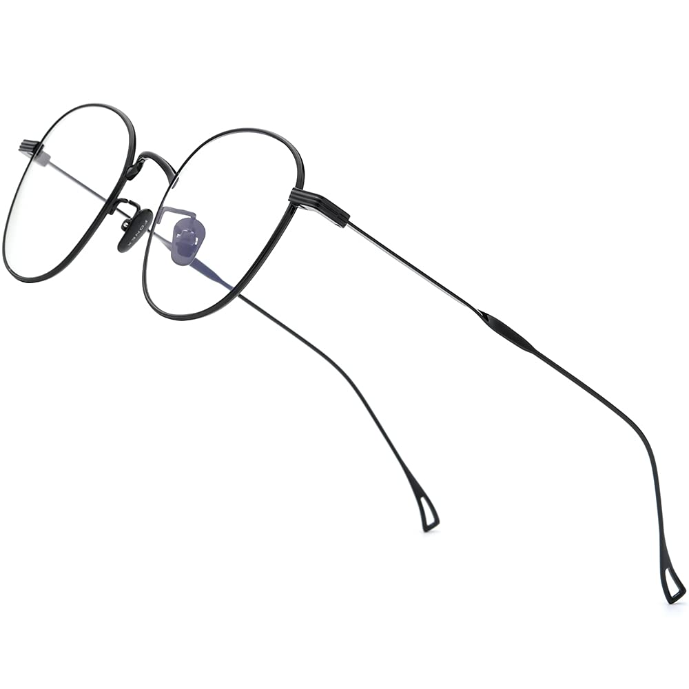 FONEX Titanium Glasses Frame Women,Vintage Square Optical Eyeglasses Men Ultralight Eyewear
