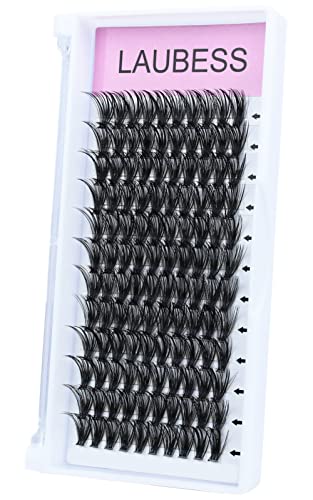 Image of Lash Clusters LAUBESS Individual Lashes Waterproof Eyelash Clusters Mixed Tray Cluster Eyelash Extensions Soft Cluster Lashes for Beginners (40D-D-12)