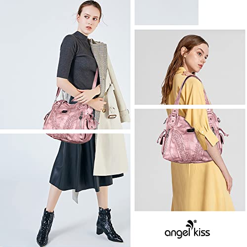 Purses and Handbags Women Fashion Tote Bag Shoulder Bags Top Handle Satchel Purses Washed Synthetic Leather Handbag - Image 3