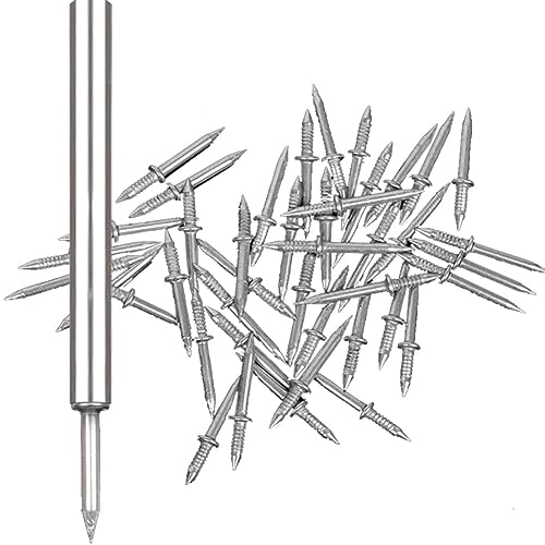 EHOTER - Lot De 100 Clous Sans Couture Avec Fil à Double Tête Pour Plinthes Vis De Sécurité Invisibles Avec Outil De Manchon Spécifique Pour La Décoration Intérieure (100 pièces)