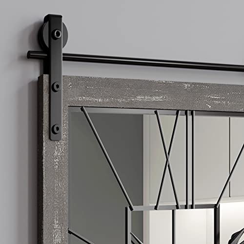 Thcisl Large-Wall-Clocks For Living Room-Decor, Modern Barn Door Wall Clock With Hd Mirror Wall Decor, 32 * 24 In Decorative Wall Clocks Battery Operated For Bedroom Entryway Foyer Fireplace #TOP2