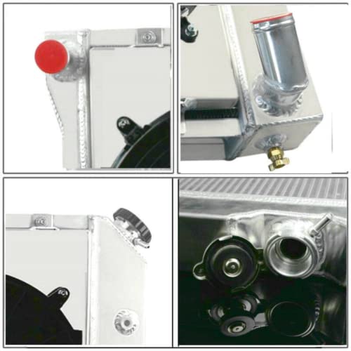 Ozcoolingparts 4 Row Core All Aluminum Cu717 Dpi718 Radiator + 2 X 12" Fan W/Louver Shroud + Thermostat/Relay Wire Kit For 1977-1982 78 79 80 81 Chevy Corvette C3 350Ci 5.7L/5.0L V8 Engine #TOP5