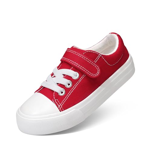 DREAM PAIRS Kids Toddler Sneakers Boys Girls Casual Canvas School Shoes 6 Toddler Red