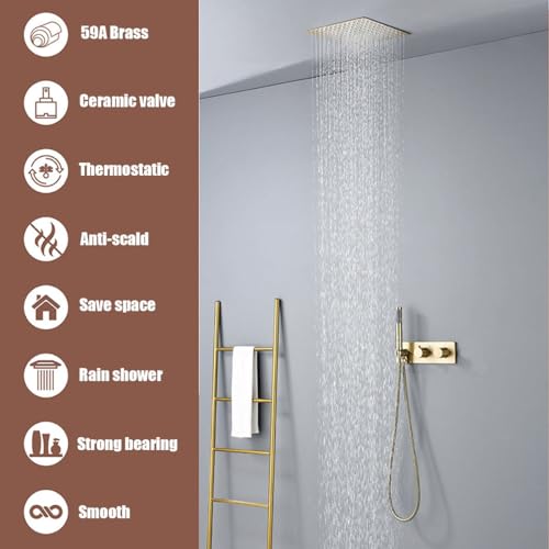 Pluie ensemble de douche encastré anti-calcaire pour éviter les variations d'eau - 3