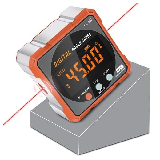 Digital Angle Finder Magnetic Electronic Angle Cube Dual Laser Gauge Digital Level with Slope Percentage Table Saw Miter Protractor Woodworking Measuring Tool Level Box for Hanging