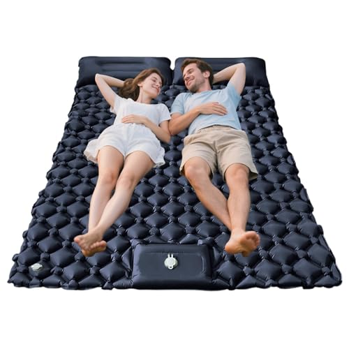 Genérico Colchoneta Camping Doble - 190 cm Aislante Inflable con Almohada, Equipo Mochilero, Cama Aire | Colchón Ligero para Tienda de Campaña Trekking Viaje y Accesorios de Dormir para Exteriores
