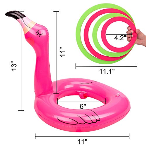 90Shine B07FCBS3XG 2 Pcs Flamingo Inflatable Ring Toss Game thumb #3