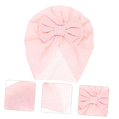 SUPVOX Newborn Bow Hat with Stylish Bowknot Hat for Boys for Hospital Parties Daily Wear Soft and Comfortable Bonnet Cute Design Pink4
