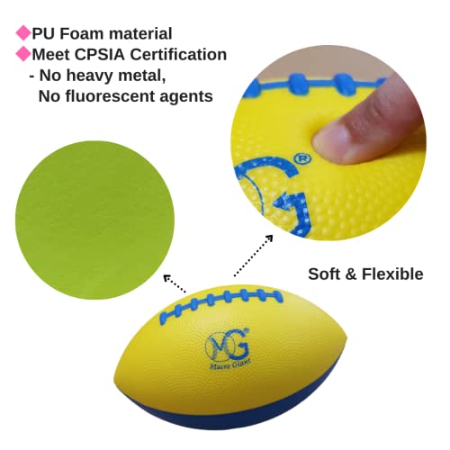 Macro Giant 9 Inch Pu Mini Soft Foam Football, Set Of 4, Basic Colors, Training Practice, Playground Ball, Kid Sports Toys, Kickball, Backyard, Beach, School Playground, Beginner #TOP3