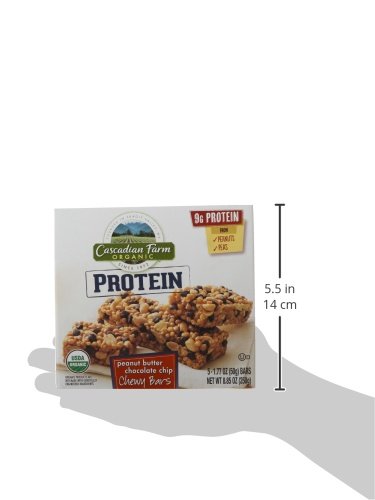 Cascadian Farm Organic Peanut Butter Dark Chocolate Chip Protein Bars, Non-Gmo, 5 Bars, 8.85 Oz. #TOP7