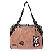 Chala Handbags Dust Rose Shoulder Purse Tote Bag with Key Fob/Coin Purse - Dusty Rose (Boston Terrier - Dusty Rose)