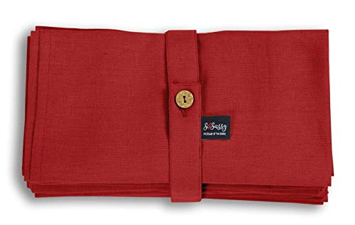 S4Sassy Red Solid Home Decor Tea Party Table Linen Solid Washable Napkins 12 Pcs Set, 18 x 18 - Image 4
