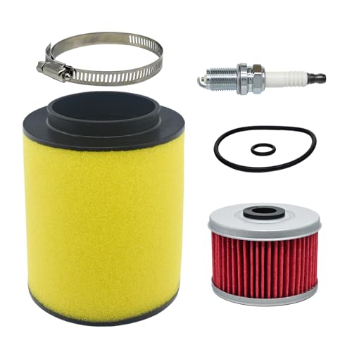 Eamonhigh Rancher 420 Oil Change Kit Replacement for Honda 17254-HP5-600 Air Filter 2007-2013 Rancher 420 TRX420FA TRX420FE TRX420FM TRX420FPA with Spark Plug