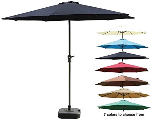 Parasol de jardín 2.7m con manivela para terraza y patio 2