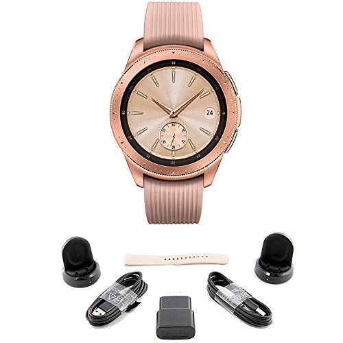 Samsung Galaxy Watch (42mm) Rose Gold (Bluetooth) US Version Bundle with 2 Charging