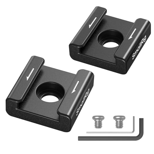 SMALLRIG Anti-Twist Cold Shoe Mount Adapter (2pcs) with 1/4-20 Screws, for Flash LED Light Monitor Microphone, with Anti Twist Pins, Compatible with SmallRig Cage - 5032